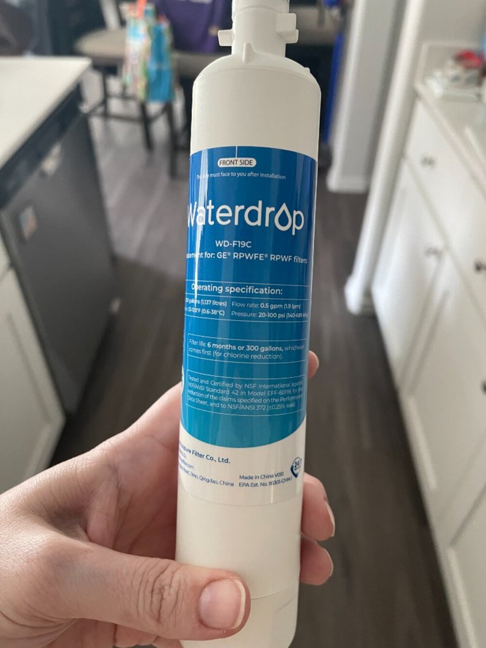Waterdrop Replacement Water Filter for GE® RPWFE®, RPWF Refrigerator